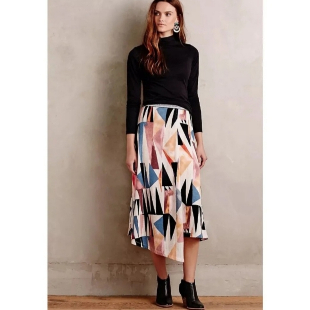 Anthropologie Vanessa Virginia Asymmetrical Midi Skirt, Size S - Picture 1 of 10